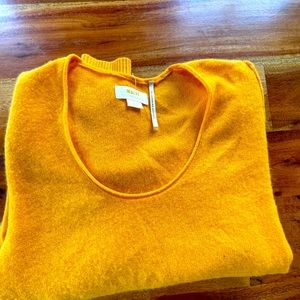 Maeve Orange cashmere bell sleeve sweater